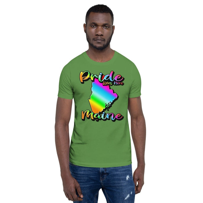 Maine State Shape - Pride Lives Here Design Unisex t-shirt - The Dude Abides - T-Shirt - animals - Birthday Gift - boyfriend
