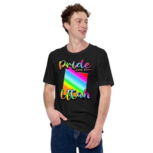Utah State Shape - Pride Lives Here Design Unisex t-shirt - The Dude Abides - abide - animals - Birthday Gift