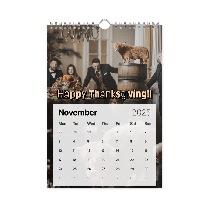 Absurd Mini Cow Mayhem Calendar: A Big Lebowski - Style Phenomenon Wall Calendar (2025) - The Dude Abides® - Print Material - 2025 gifts - Absurd Miniature Highland Cow Calendar - bizarre predicaments