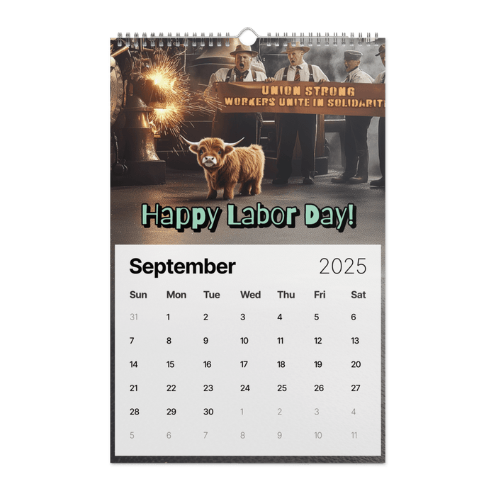 Absurd Mini Cow Mayhem Calendar: A Big Lebowski - Style Phenomenon Wall Calendar (2025) - The Dude Abides® - Print Material - 2025 gifts - Absurd Miniature Highland Cow Calendar - bizarre predicaments