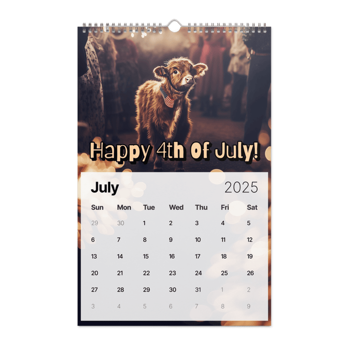 Absurd Mini Cow Mayhem Calendar: A Big Lebowski - Style Phenomenon Wall Calendar (2025) - The Dude Abides® - Print Material - 2025 gifts - Absurd Miniature Highland Cow Calendar - bizarre predicaments