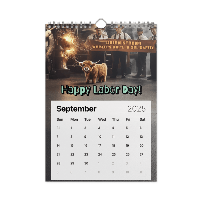 Absurd Mini Cow Mayhem Calendar: A Big Lebowski - Style Phenomenon Wall Calendar (2025) - The Dude Abides® - Print Material - 2025 gifts - Absurd Miniature Highland Cow Calendar - bizarre predicaments