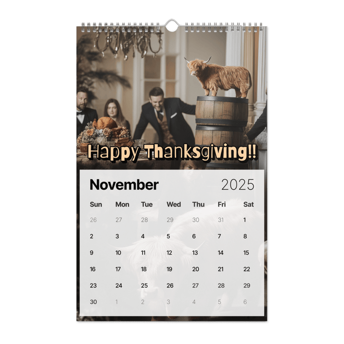 Absurd Mini Cow Mayhem Calendar: A Big Lebowski - Style Phenomenon Wall Calendar (2025) - The Dude Abides® - Print Material - 2025 gifts - Absurd Miniature Highland Cow Calendar - bizarre predicaments