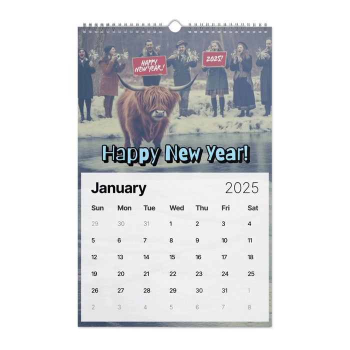 Absurd Mini Cow Mayhem Calendar: A Big Lebowski - Style Phenomenon Wall Calendar (2025) - The Dude Abides® - Print Material - 2025 gifts - Absurd Miniature Highland Cow Calendar - bizarre predicaments