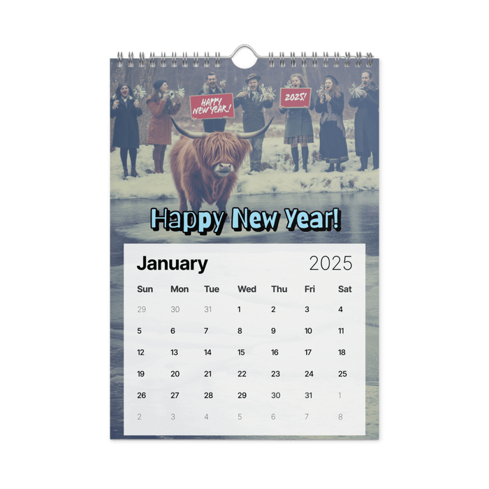 Absurd Mini Cow Mayhem Calendar: A Big Lebowski - Style Phenomenon Wall Calendar (2025) - The Dude Abides® - Print Material - 2025 gifts - Absurd Miniature Highland Cow Calendar - bizarre predicaments