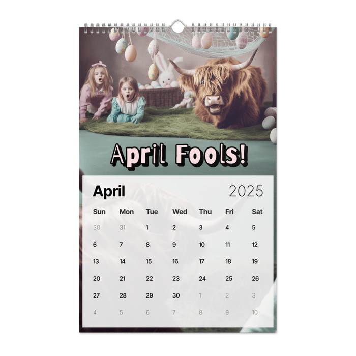 Absurd Mini Cow Mayhem Calendar: A Big Lebowski - Style Phenomenon Wall Calendar (2025) - The Dude Abides® - Print Material - 2025 gifts - Absurd Miniature Highland Cow Calendar - bizarre predicaments