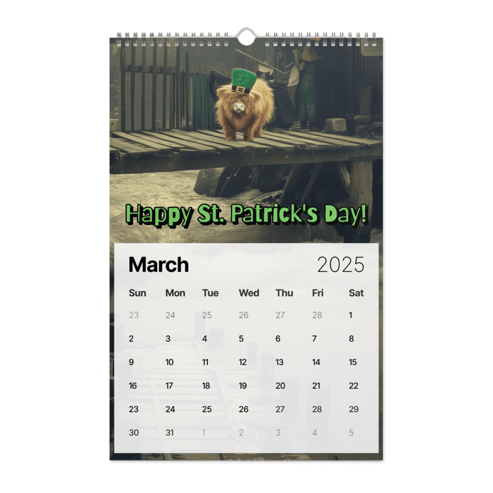 Absurd Mini Cow Mayhem Calendar: A Big Lebowski - Style Phenomenon Wall Calendar (2025) - The Dude Abides® - Print Material - 2025 gifts - Absurd Miniature Highland Cow Calendar - bizarre predicaments