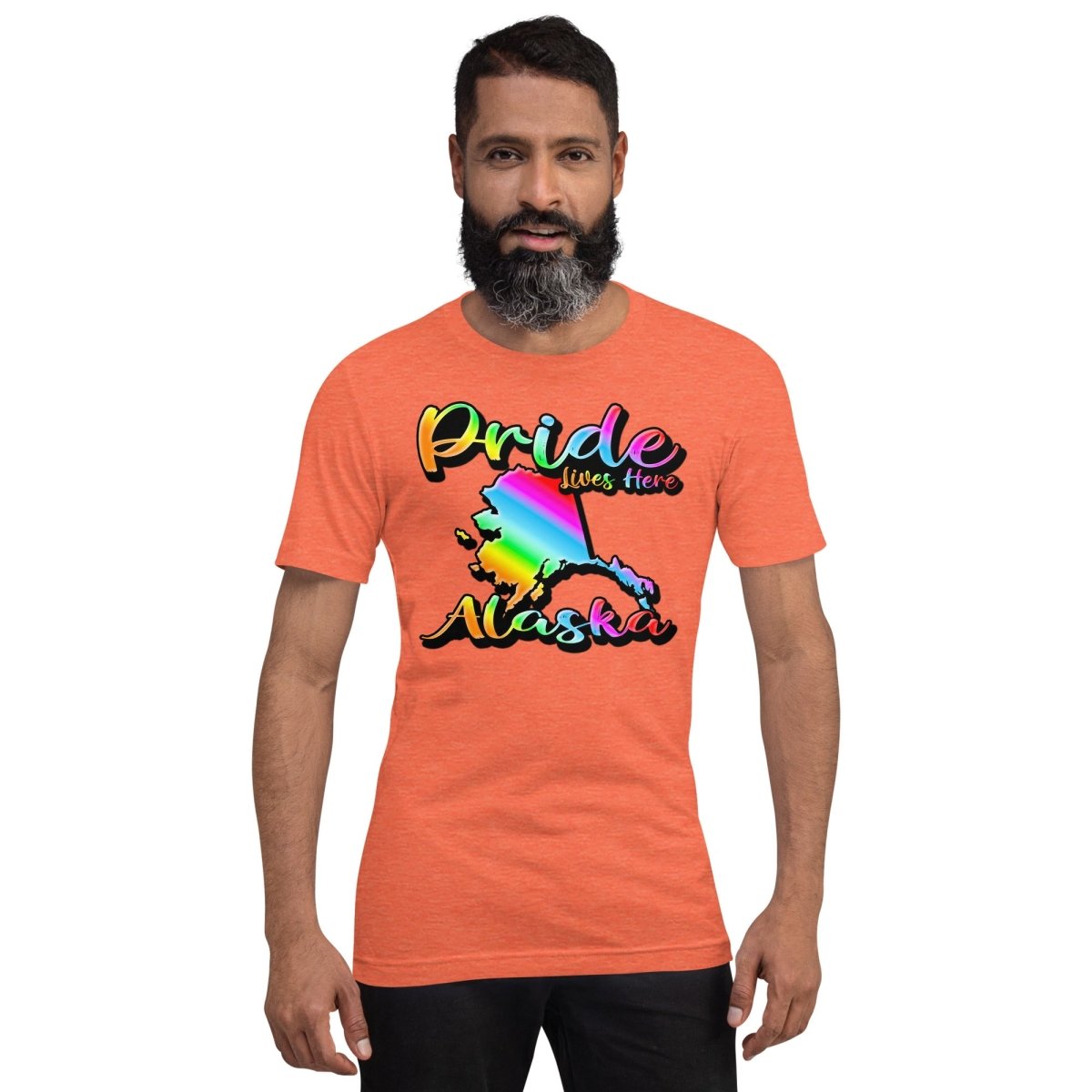 Alaska State Shape - Pride Lives Here Design Unisex t-shirt - The Dude Abides - T-Shirt - Birthday Gift - boyfriend - Celebrating diversity and inclusivity through pride-themed products