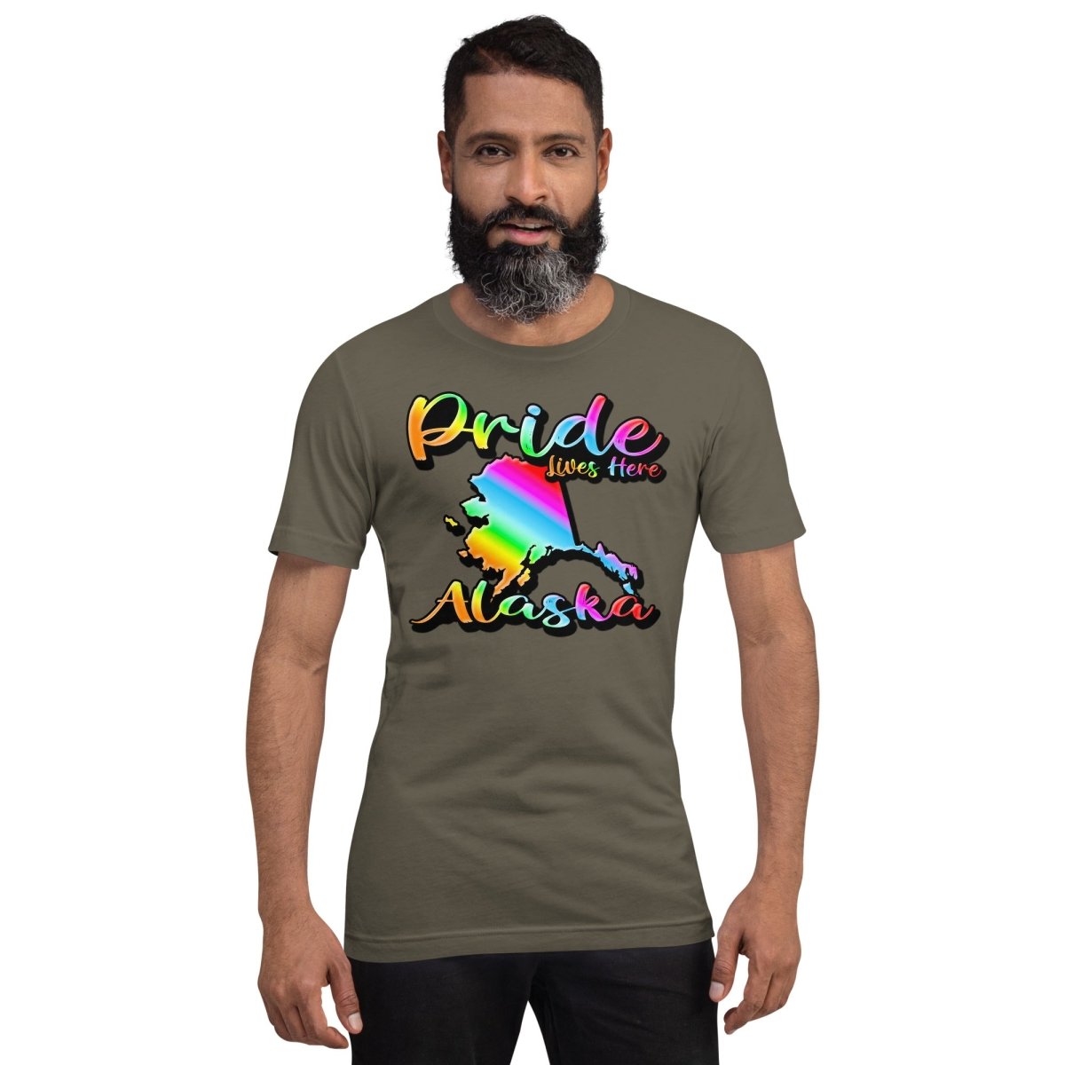 Alaska State Shape - Pride Lives Here Design Unisex t-shirt - The Dude Abides - T-Shirt - Birthday Gift - boyfriend - Celebrating diversity and inclusivity through pride-themed products