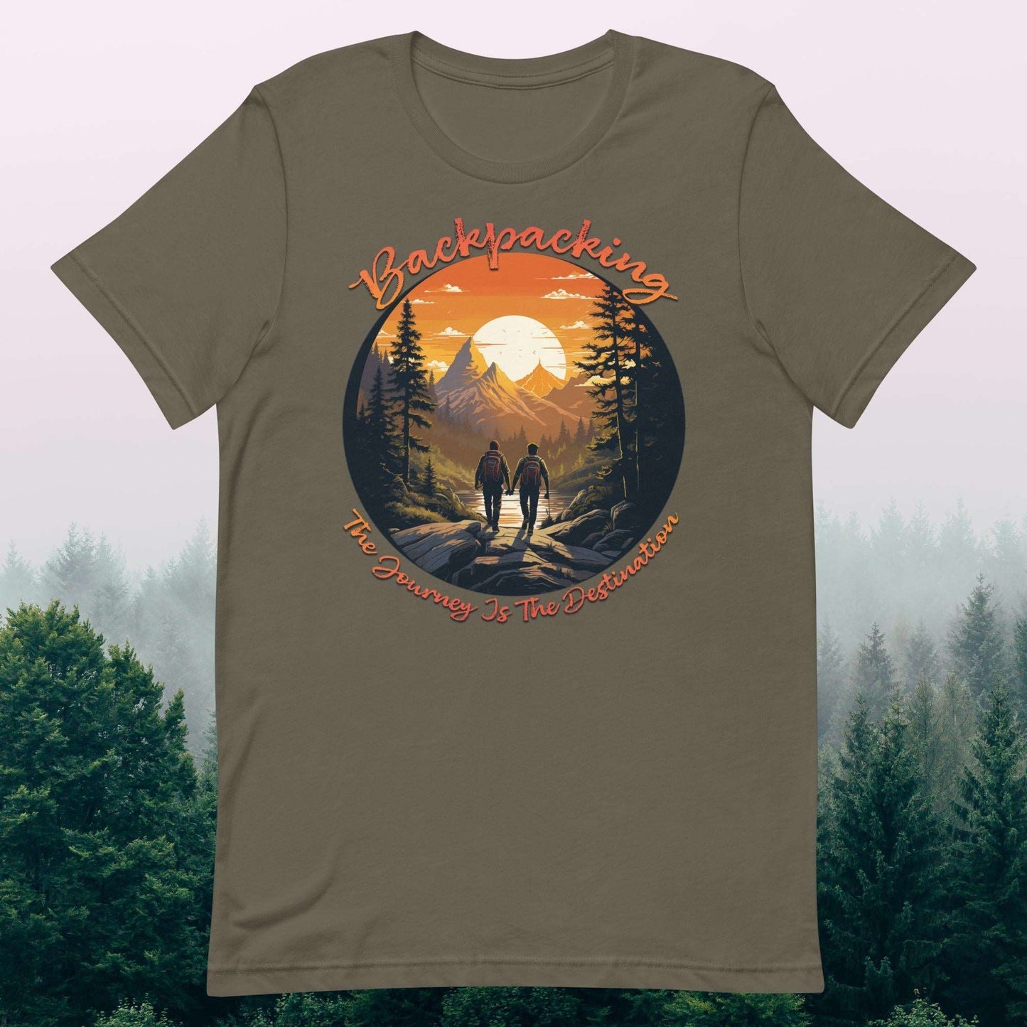 Backpacking: The Journey Is The Destination - The Dude Abides - T-shirt - Backpacking essentials - Camping gear