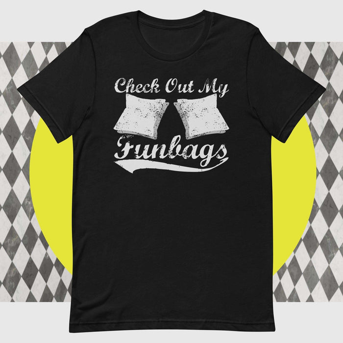 Check Out My Funbags - The Dude Abides - T-shirt - Backyard Toss - Bag Toss - Baggo