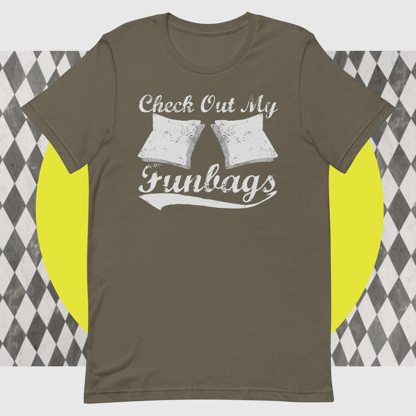 Check Out My Funbags - The Dude Abides - T-shirt - Backyard Toss - Bag Toss - Baggo