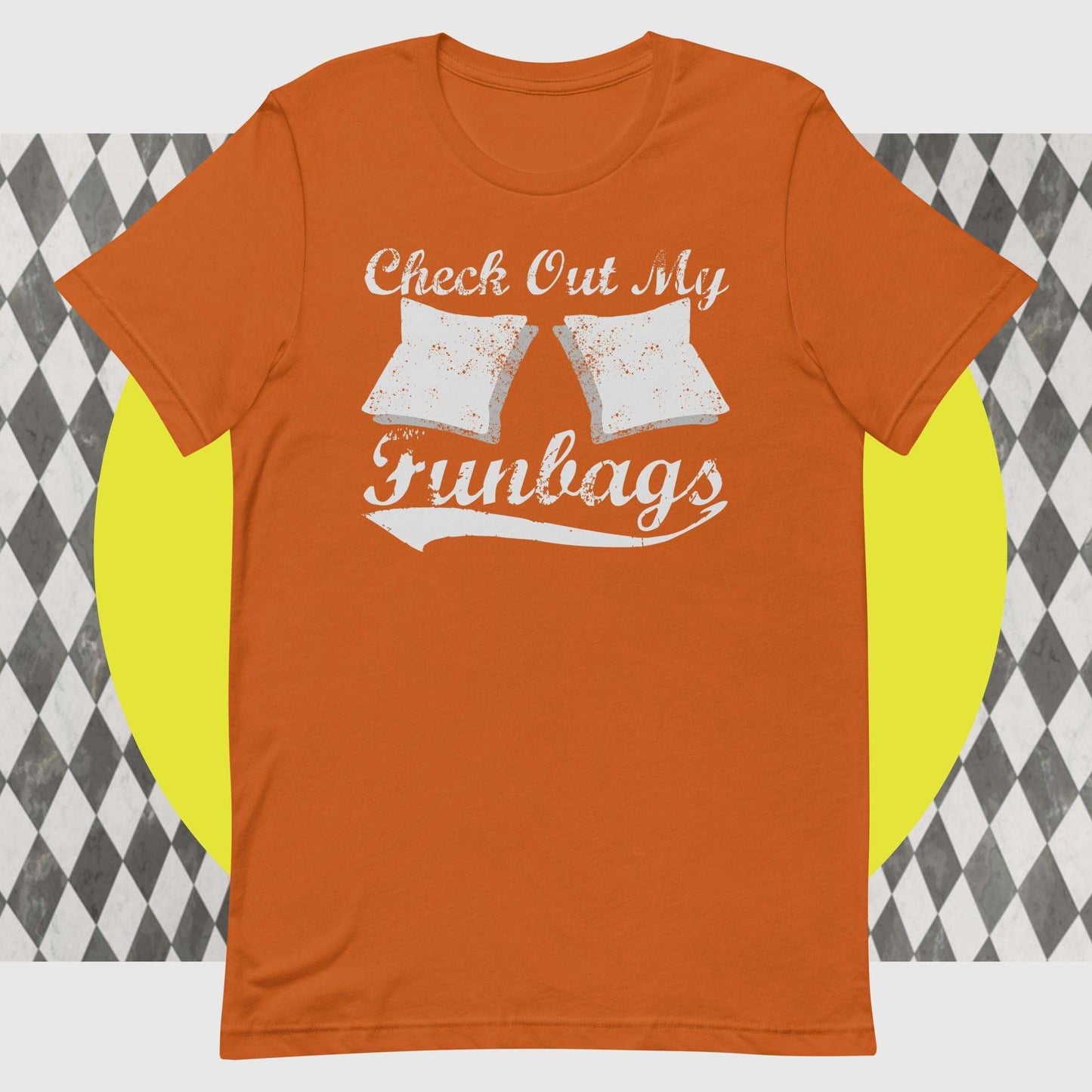 Check Out My Funbags - The Dude Abides - T-shirt - Backyard Toss - Bag Toss - Baggo