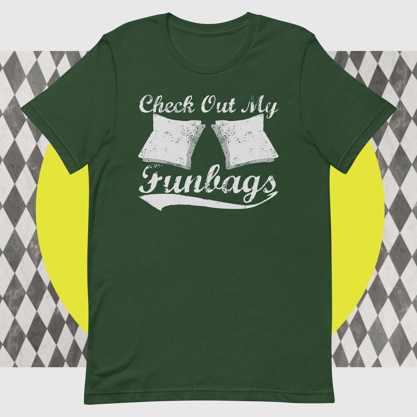 Check Out My Funbags - The Dude Abides - T-shirt - Backyard Toss - Bag Toss - Baggo