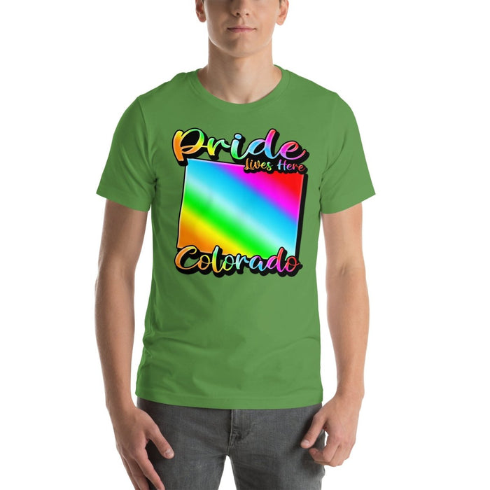 Colorado State Shape - Pride Lives Here Design Unisex t-shirt - The Dude Abides - T-Shirt - Birthday Gift - boyfriend - Celebrating diversity and inclusivity through pride-themed products