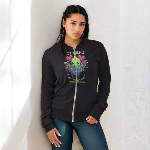 Cthulhu - The Cute And Cuddly Destroyer Of Worlds Classic Unisex Zip Hoodie - The Dude Abides® - Hoody - Adorable Lovecraftian - adorable tentacled creature inspired by cosmic horror - Baby Cthulhu design