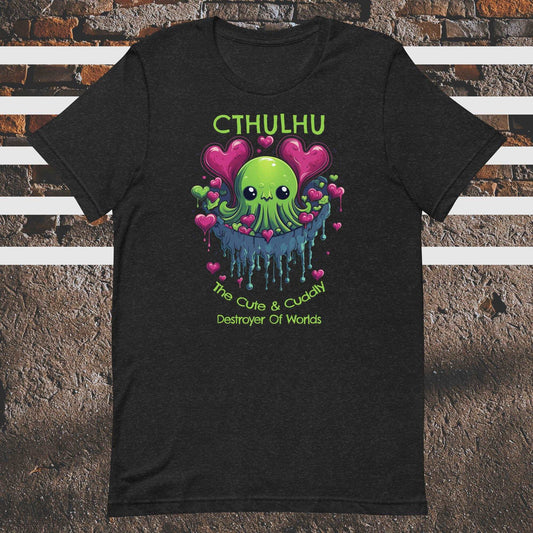 Cthulhu - The Cute & Cuddly Destroyer Of Worlds - The Dude Abides - T-shirt - adorable - baby Cthulhu - cartoon character