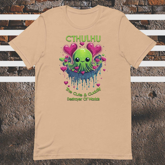 Cthulhu - The Cute & Cuddly Destroyer Of Worlds - The Dude Abides - T-shirt - adorable - baby Cthulhu - cartoon character