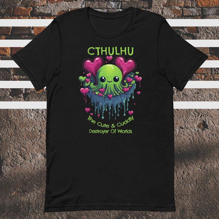 Cthulhu - The Cute & Cuddly Destroyer Of Worlds - The Dude Abides - T-shirt - adorable - baby Cthulhu - cartoon character