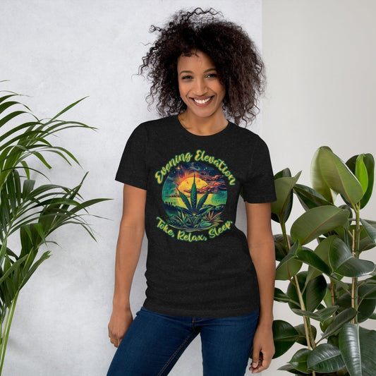 Evening Elevation - Toke, Relax, Sleep. design Unisex t-shirt - The Dude Abides - T-Shirt - Cannabis culture - Cannabis enthusiasts - Cannabis lifestyle