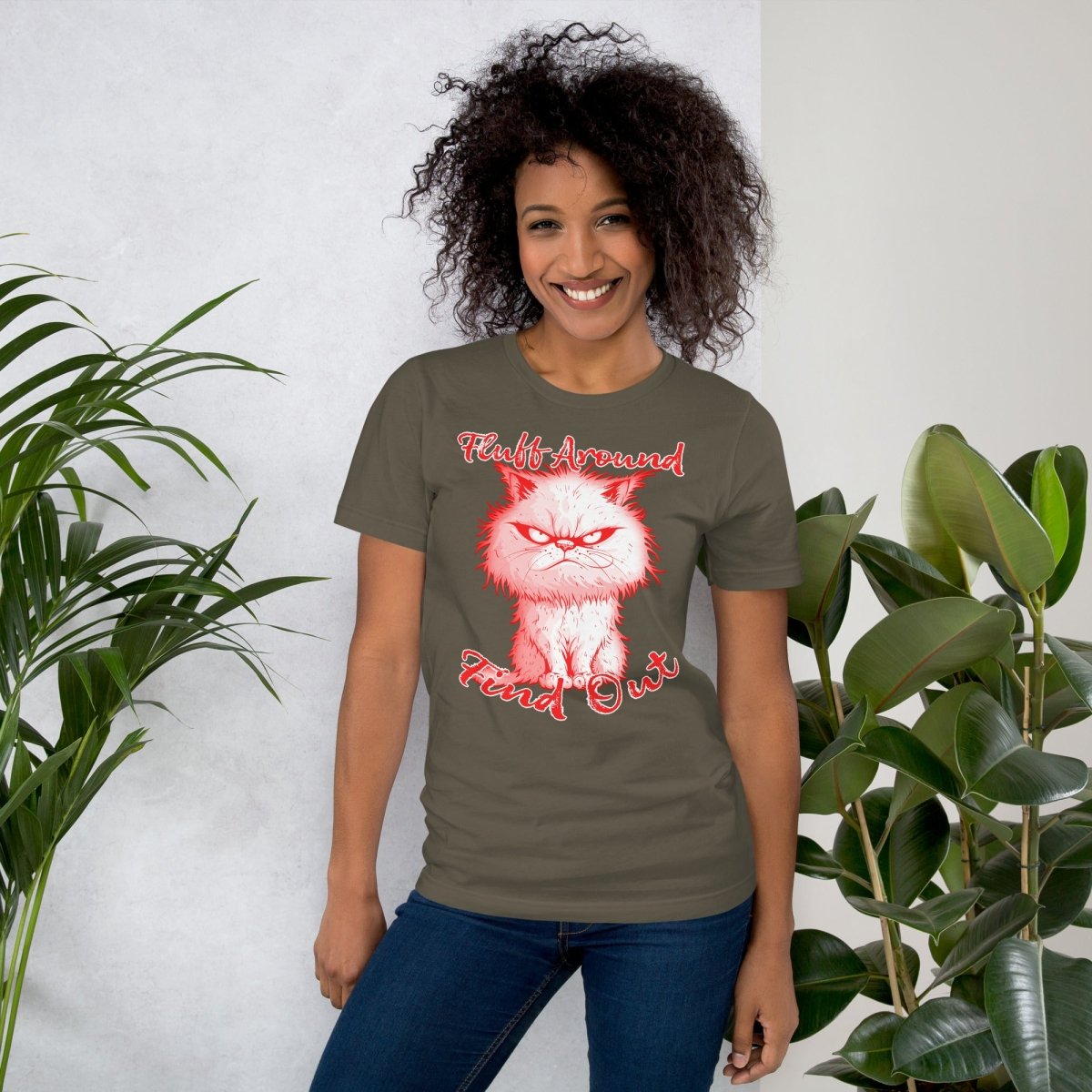 FAFO Fluff Around Find Out - Grouchy Kitty Design Unisex t-shirt - The Dude Abides - T-Shirt - adorable - animal - animal lover