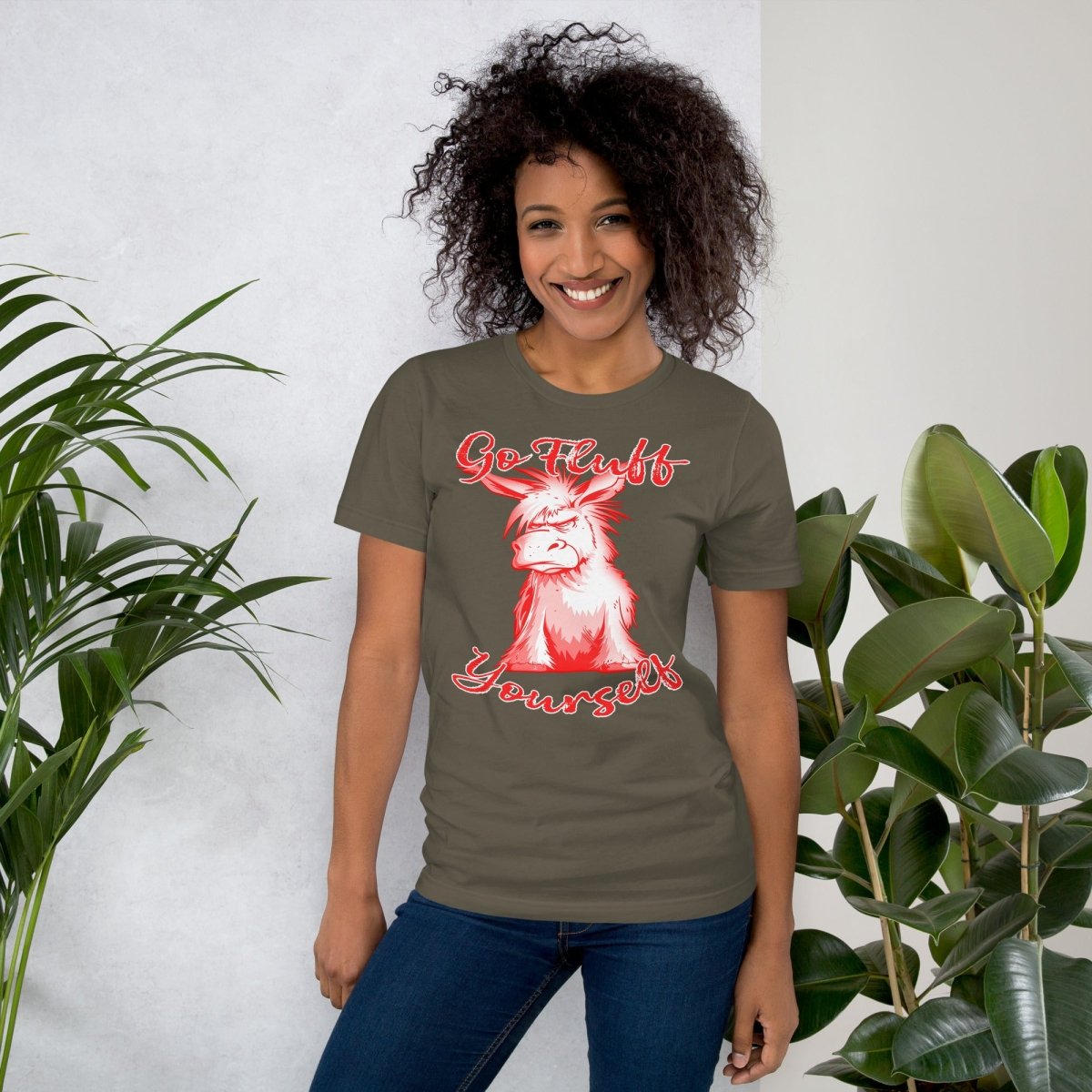 Go Fluff Yourself Grouchy Donkey Design Unisex t-shirt - The Dude Abides - T-Shirt - abide - abide design - Abide The Dude