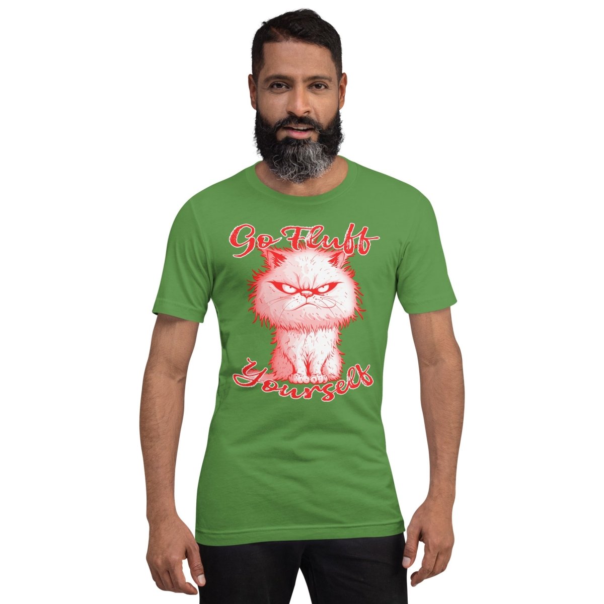 Go Fluff Yourself Grouchy Kitty Design Unisex t-shirt Unisex t-shirt - The Dude Abides - T-Shirt - animal - animal lover - cantankerous