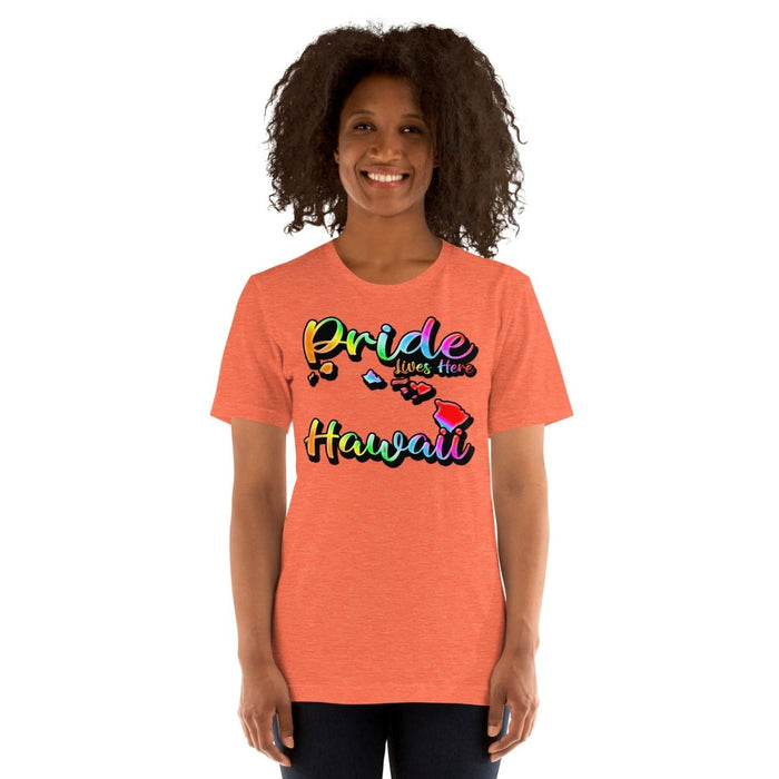 Hawaii State Shape - Pride Lives Here Design Unisex t-shirt - The Dude Abides - T-Shirt - Birthday Gift - boyfriend - Celebrating diversity and inclusivity through pride-themed products