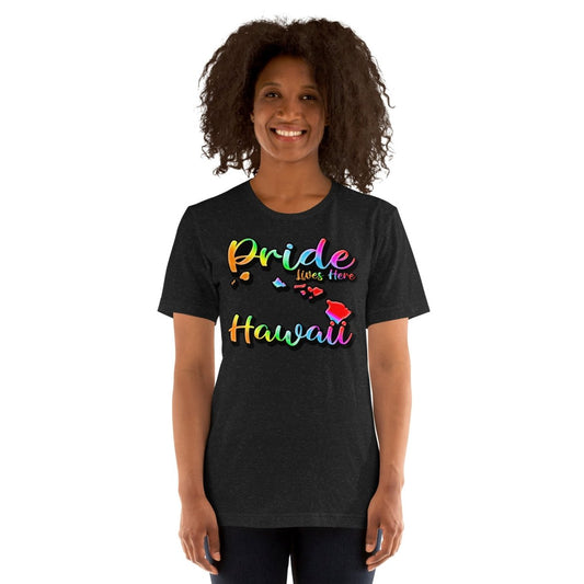 Hawaii State Shape - Pride Lives Here Design Unisex t-shirt - The Dude Abides - T-Shirt - Birthday Gift - boyfriend - Celebrating diversity and inclusivity through pride-themed products