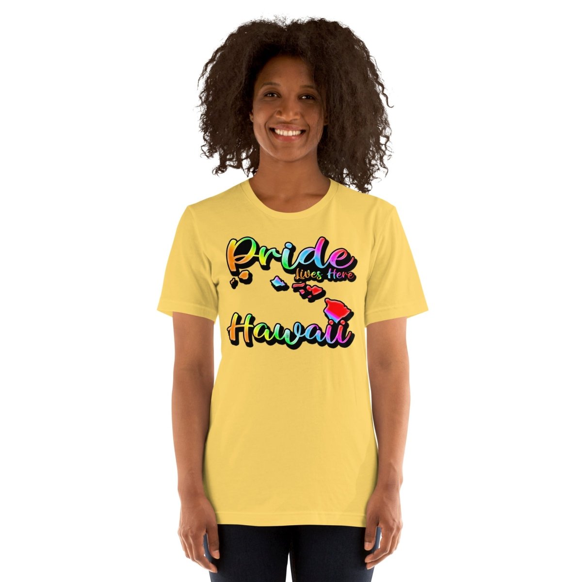 Hawaii State Shape - Pride Lives Here Design Unisex t-shirt - The Dude Abides - T-Shirt - Birthday Gift - boyfriend - Celebrating diversity and inclusivity through pride-themed products