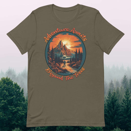 Hiking - Adventure Awaits Beyond The Trees - The Dude Abides - T-shirt - Backpacking essentials - camping