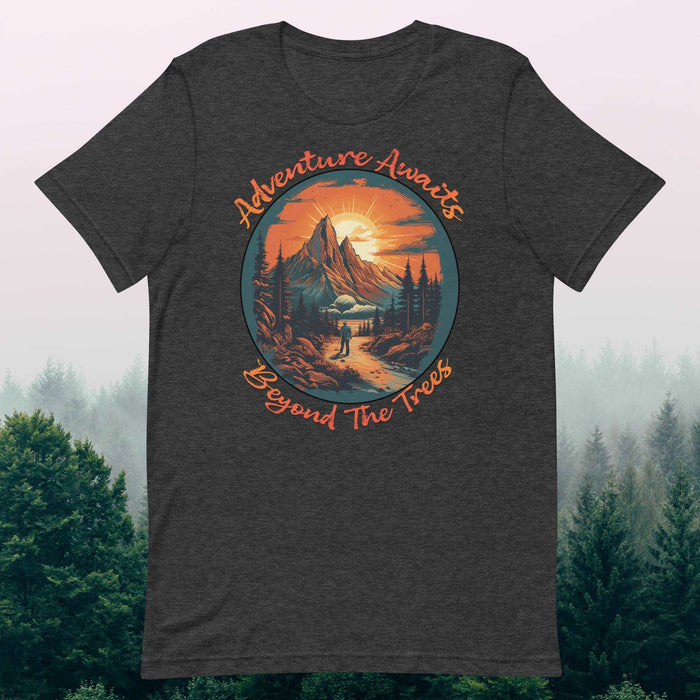 Hiking - Adventure Awaits Beyond The Trees - The Dude Abides - T-shirt - Backpacking essentials - camping