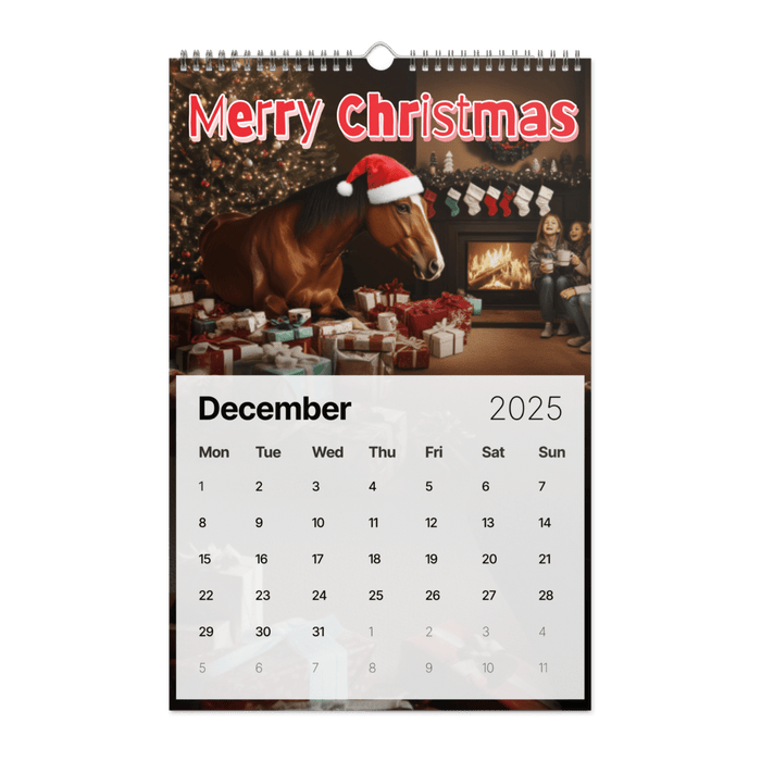 Horses in Places They Shouldn't Be Wall calendar (2025) - The Dude Abides® - Print Material - 2025 gifts - absurd images in a comedic calendar - absurd photography