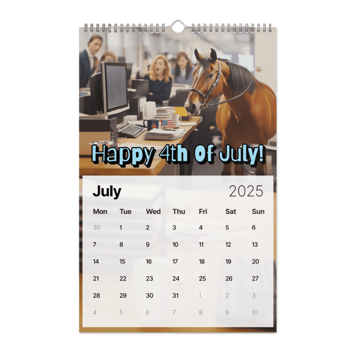 Horses in Places They Shouldn't Be Wall calendar (2025) - The Dude Abides® - Print Material - 2025 gifts - absurd images in a comedic calendar - absurd photography