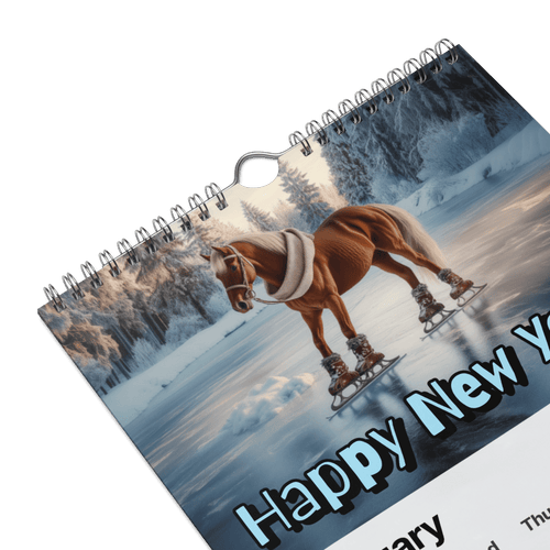 Horses in Places They Shouldn't Be Wall calendar (2025) - The Dude Abides® - Print Material - 2025 gifts - absurd images in a comedic calendar - absurd photography