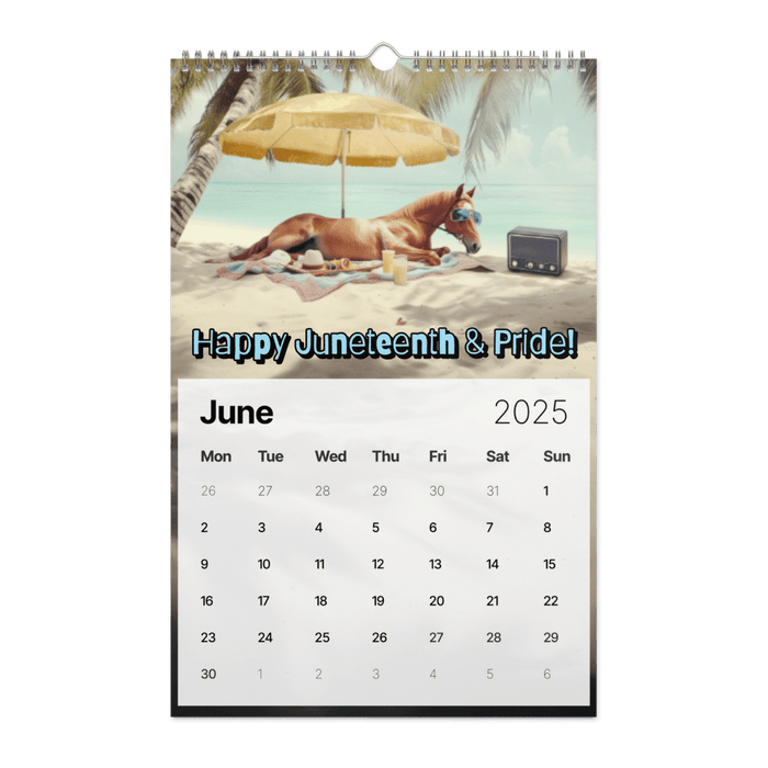 Horses in Places They Shouldn't Be Wall calendar (2025) - The Dude Abides® - Print Material - 2025 gifts - absurd images in a comedic calendar - absurd photography