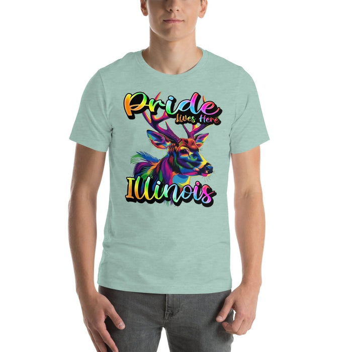 Illinois State Animal - Pride Lives Here Design Unisex t-shirt - The Dude Abides - T-Shirt - Birthday Gift - boyfriend - Celebrating diversity and inclusivity through pride-themed products