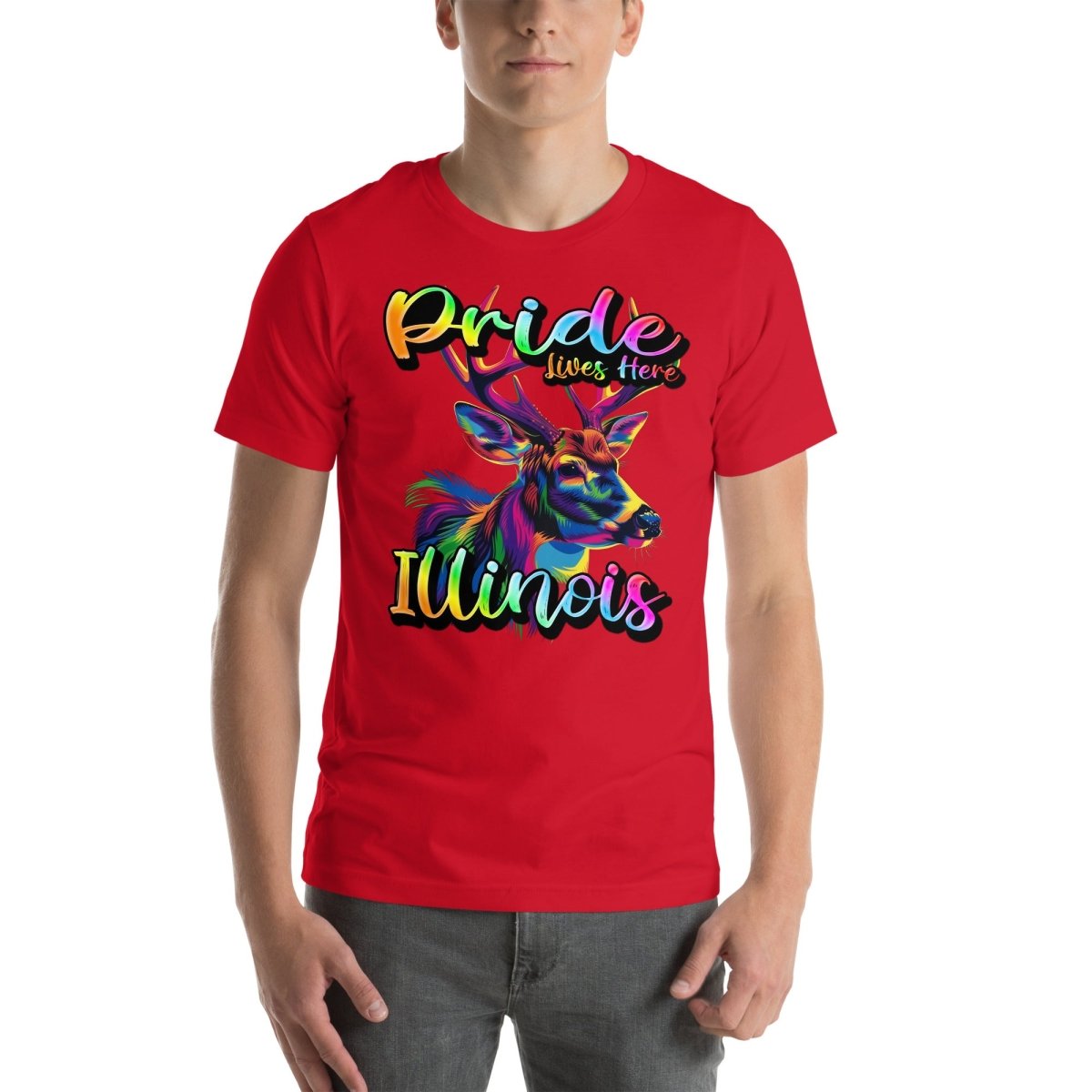 Illinois State Animal - Pride Lives Here Design Unisex t-shirt - The Dude Abides - T-Shirt - Birthday Gift - boyfriend - Celebrating diversity and inclusivity through pride-themed products