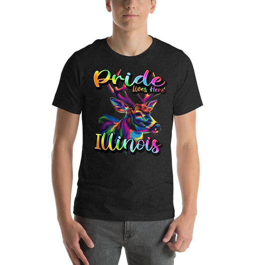 Illinois State Animal - Pride Lives Here Design Unisex t-shirt - The Dude Abides - T-Shirt - Birthday Gift - boyfriend - Celebrating diversity and inclusivity through pride-themed products