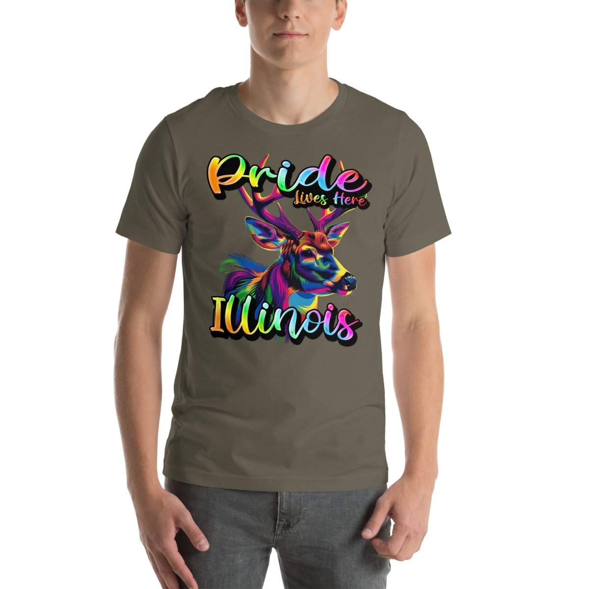 Illinois State Animal - Pride Lives Here Design Unisex t-shirt - The Dude Abides - T-Shirt - Birthday Gift - boyfriend - Celebrating diversity and inclusivity through pride-themed products