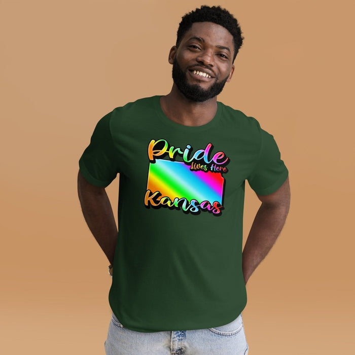 Kansas State Shape - Pride Lives Here Design Unisex t-shirt - The Dude Abides - animals - Birthday Gift - boyfriend