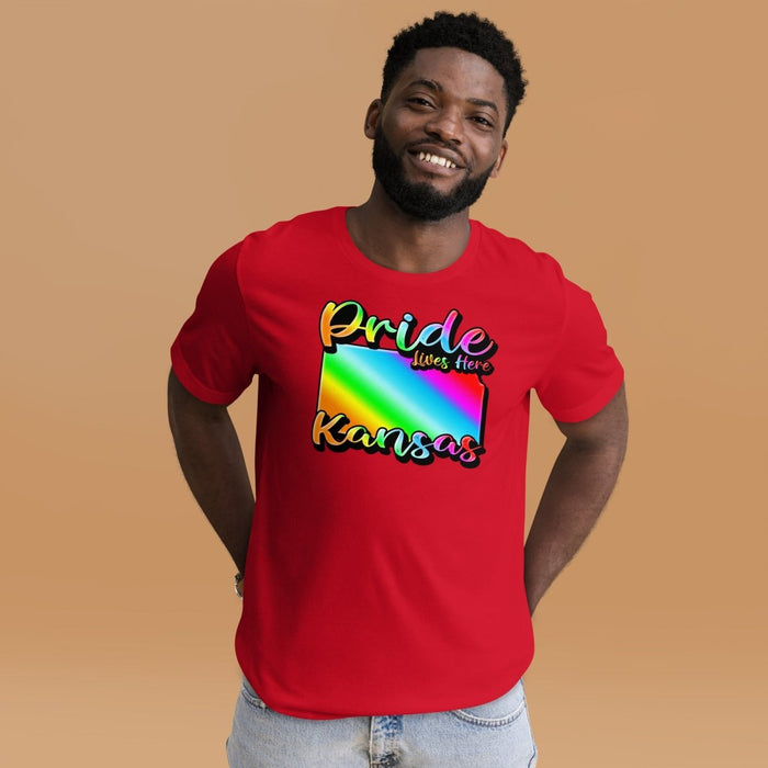 Kansas State Shape - Pride Lives Here Design Unisex t-shirt - The Dude Abides - animals - Birthday Gift - boyfriend