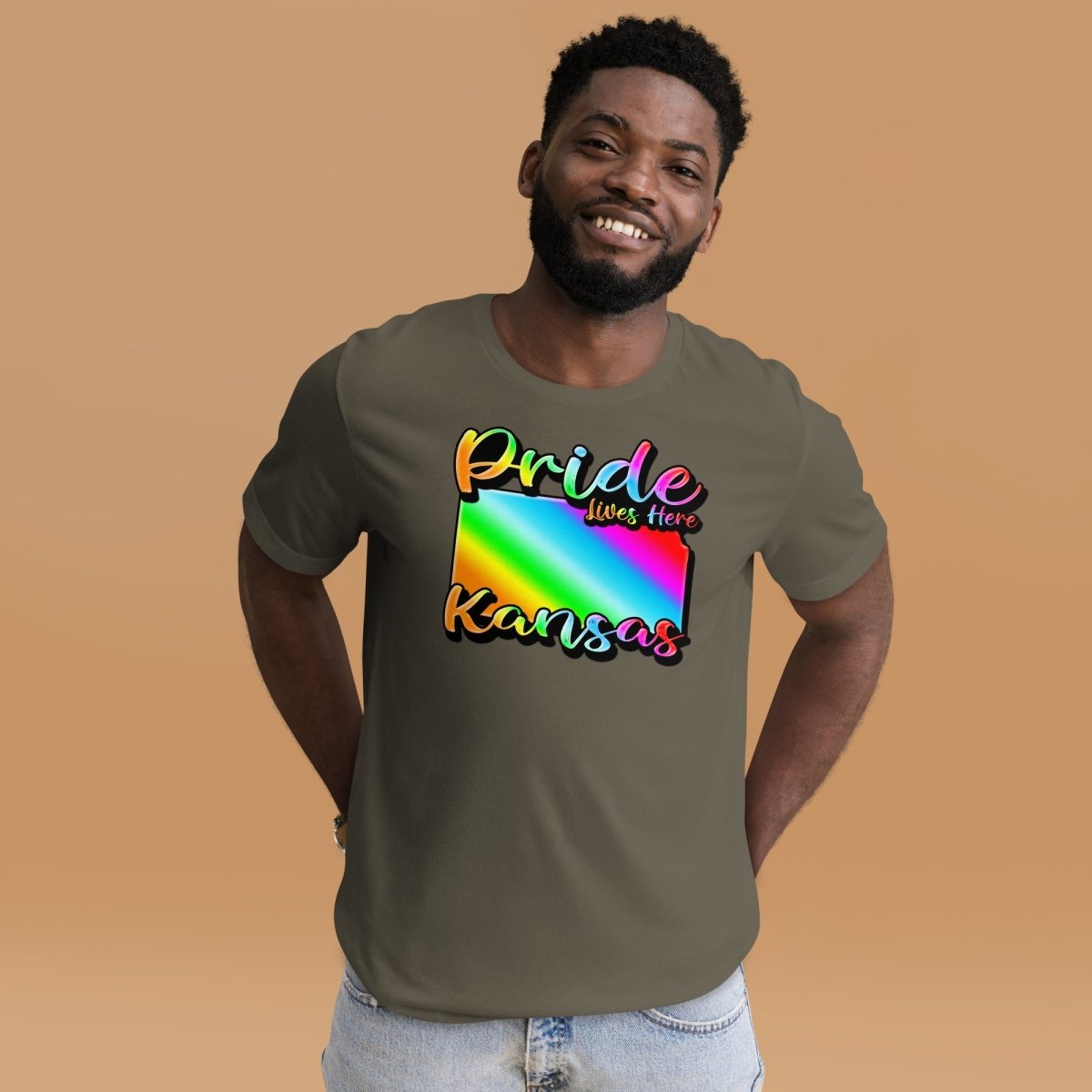 Kansas State Shape - Pride Lives Here Design Unisex t-shirt - The Dude Abides - animals - Birthday Gift - boyfriend