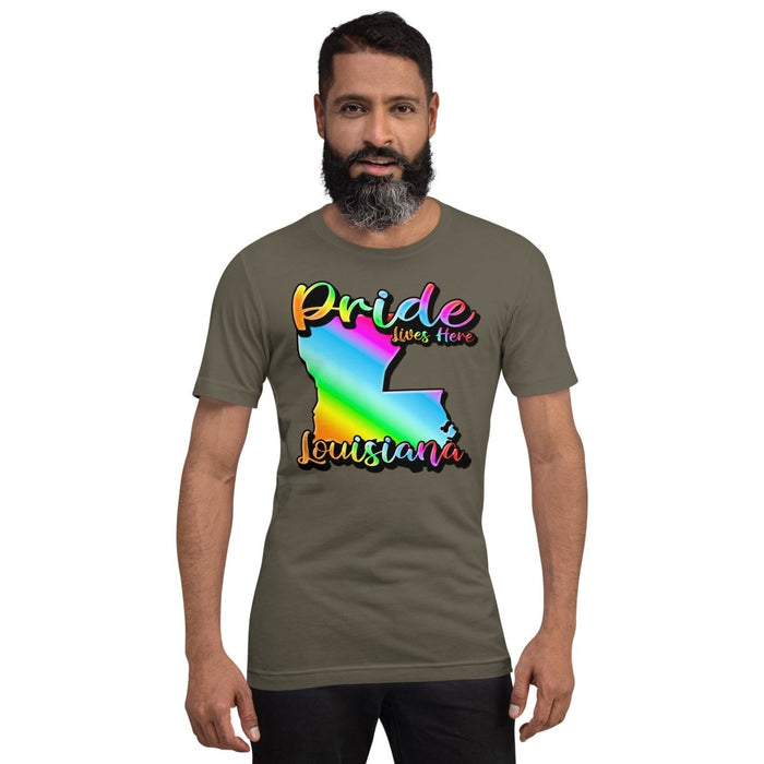 Louisiana State Shape - Pride Lives Here Design Unisex t-shirt - The Dude Abides - T-Shirt - animals - Birthday Gift - boyfriend