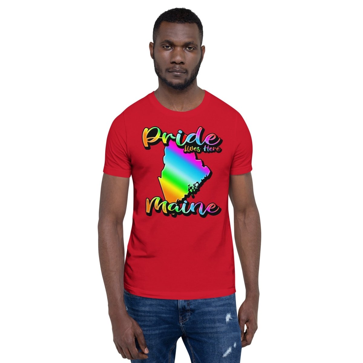 Maine State Shape - Pride Lives Here Design Unisex t-shirt - The Dude Abides - T-Shirt - animals - Birthday Gift - boyfriend