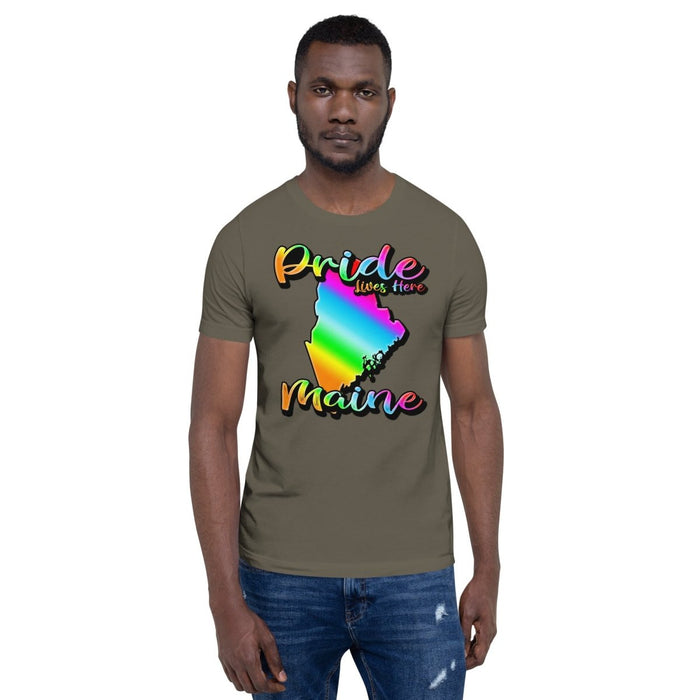 Maine State Shape - Pride Lives Here Design Unisex t-shirt - The Dude Abides - T-Shirt - animals - Birthday Gift - boyfriend