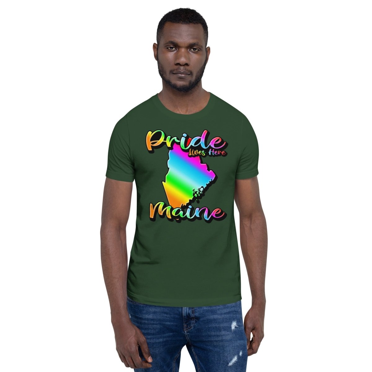 Maine State Shape - Pride Lives Here Design Unisex t-shirt - The Dude Abides - T-Shirt - animals - Birthday Gift - boyfriend