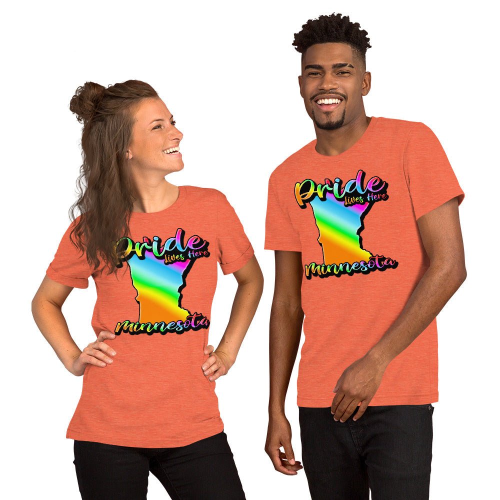 Minnesota State Shape - Pride Lives Here Design Unisex t-shirt - The Dude Abides - T-Shirt - animals - Birthday Gift - boyfriend