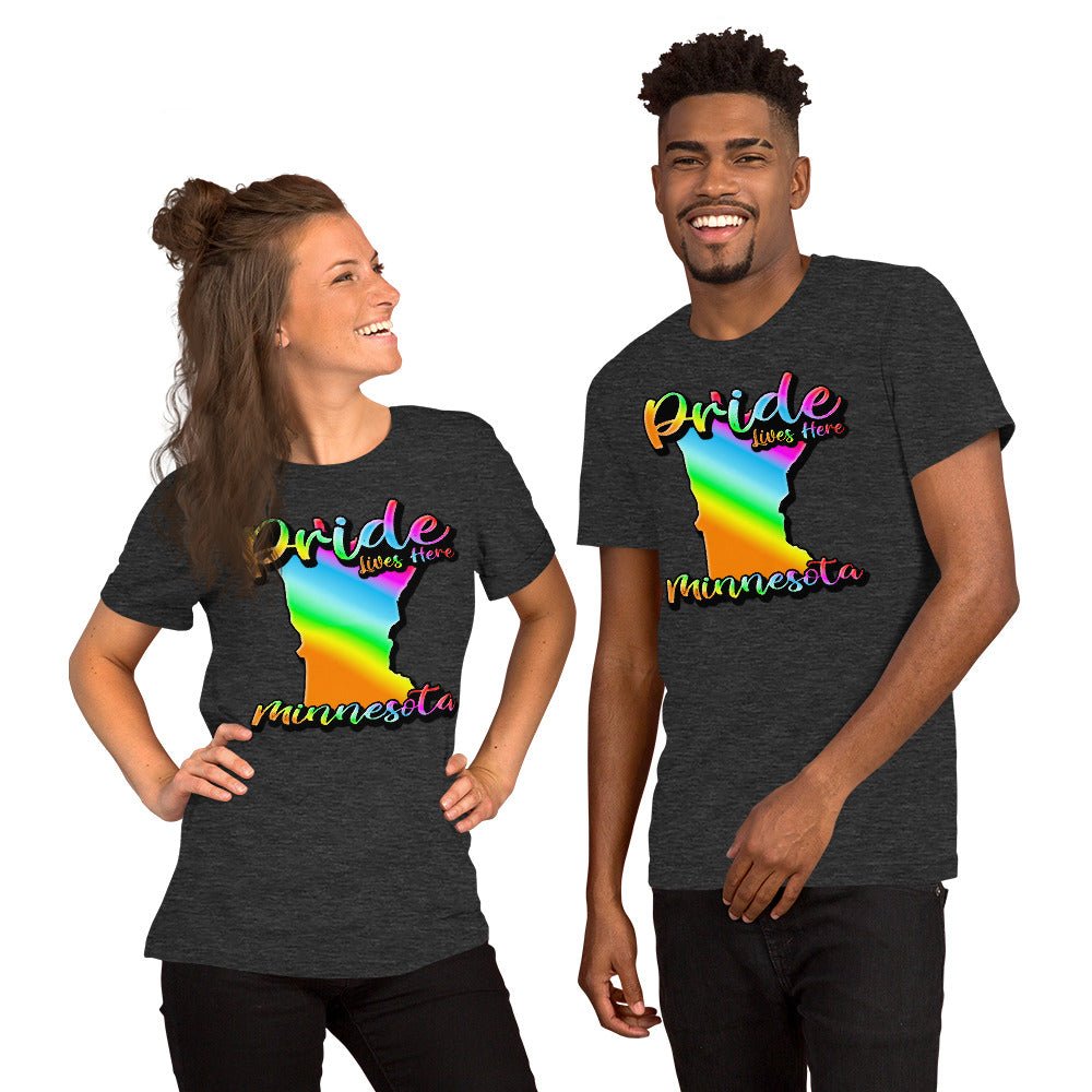 Minnesota State Shape - Pride Lives Here Design Unisex t-shirt - The Dude Abides - T-Shirt - animals - Birthday Gift - boyfriend