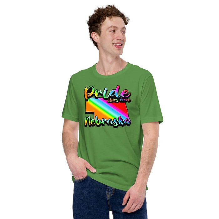 Nebraska State Shape - Pride Lives Here Design Unisex t-shirt - The Dude Abides - T-Shirt - animals - Birthday Gift - boyfriend